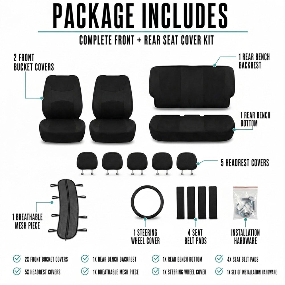 FH Group zippered backrests with mesh panels allow rear seat movement