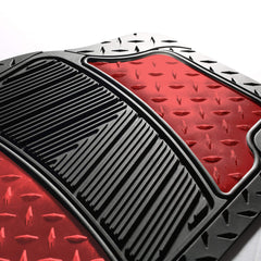 FH Group red metallic floor mats add a bold interior accent while protecting surfaces.