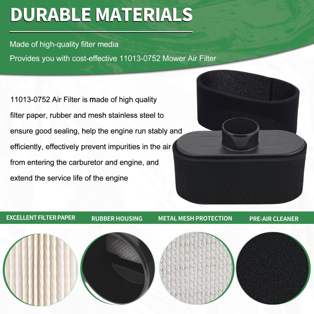 FHSJXR air filter kit for Kawasaki FR651V supports smooth operation under tough tasks.