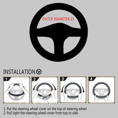 FHQSX steering wheel cover inner anti-slip layer improves grip while driving.