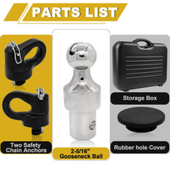 FHRHRY 60692 gooseneck ball kit easy to install for puck-system compatibility