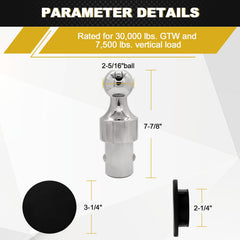 FHRHRY gooseneck ball load capacity supports heavy trailers with stability.
