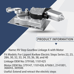 FHRHRY Lippert Kwikee compatible steps motor front view for quick replacement