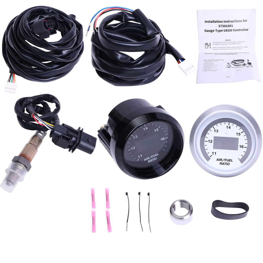 FHRHRY wideband UEGO gauge front view with customizable bezels for tailored style