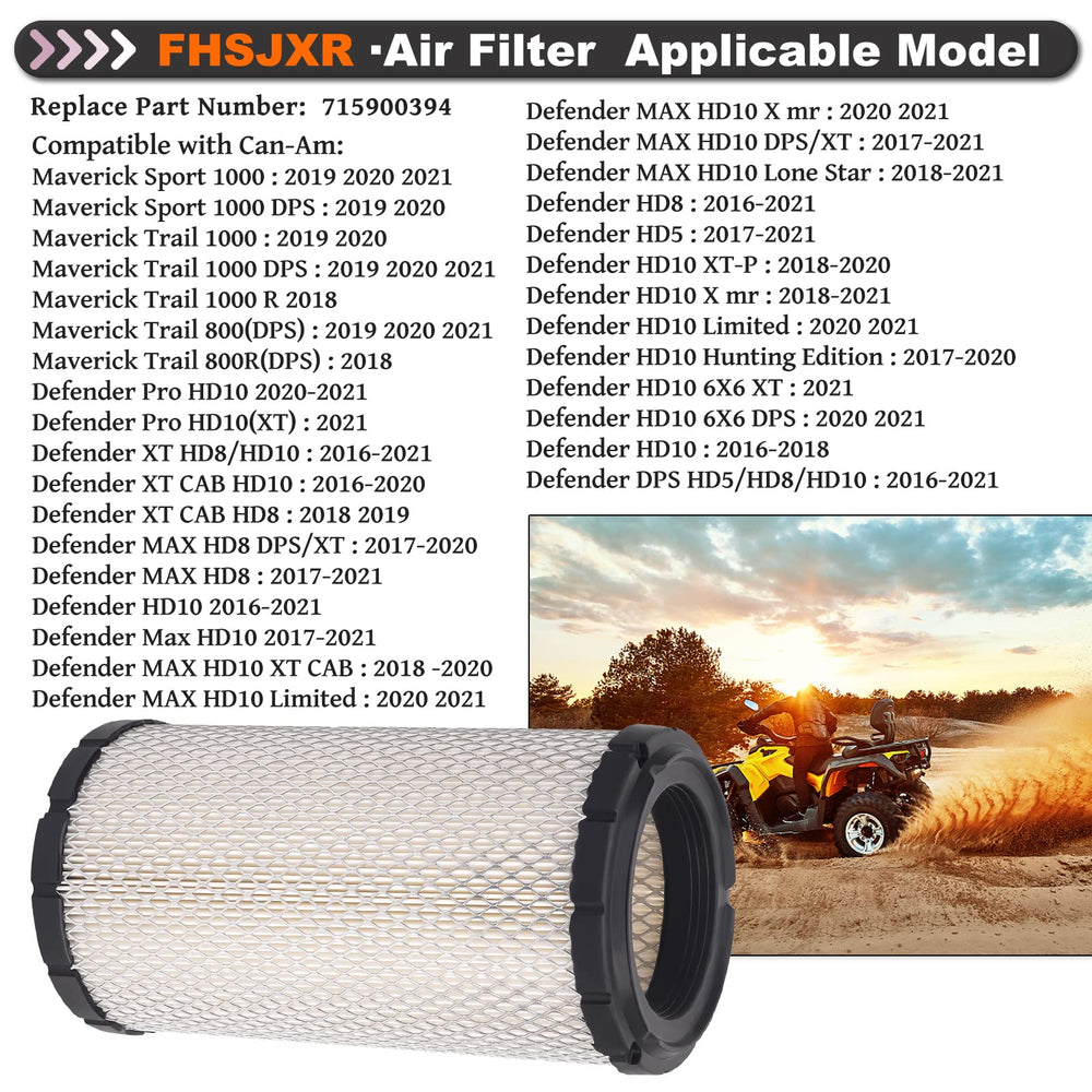 FHSJXR Defender HD8 air filter reduces debris intake and wear