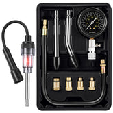 Fiada 9-piece compression tester kit with gauge for quick cylinder pressure checks.