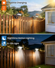 FIALAME solar motion sensor light detecting movement outdoors