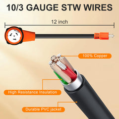 Ficstar 10/3 gauge STW copper wiring for reliable conductivity