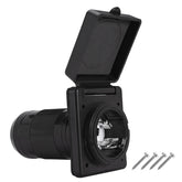 Ficstar 50A twist-lock inlet front view showing rugged weatherproof design