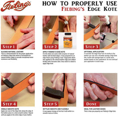 Fiebing's Edge Kote USA-made packaging supports reliable leather edge care.