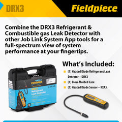 Fieldpiece DRX3 indicators and sound cues reveal leak intensity clearly