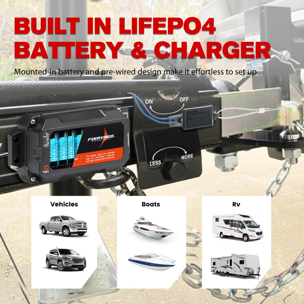 FIERYRED LED indicator shows battery status before towing