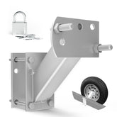 FIERYRED trailer spare tire mount front view highlights sturdy forged iron build for secure mounting.
