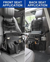 FifthQuarter organizer with adjustable side straps stabilizes on the seat, reducing wobble.