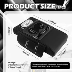 Figpade 4-in-1 center console with dual cup holders for two drinks