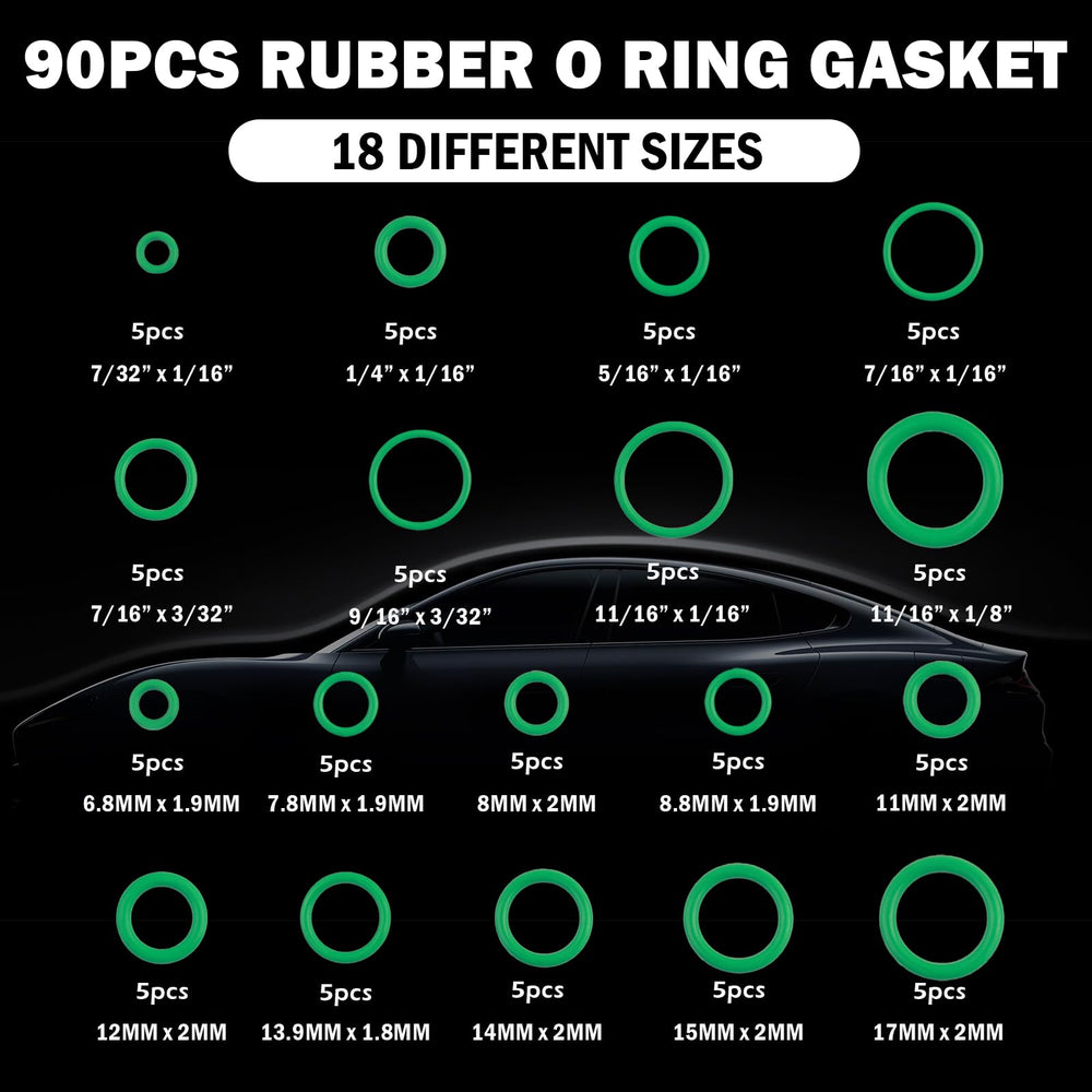 Figpade AC gasket kit 105pcs covers multiple Ford and BC sizes