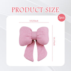 Figpade bow headrest pillow pink detail demonstrates stylish decor and comfortable positioning.