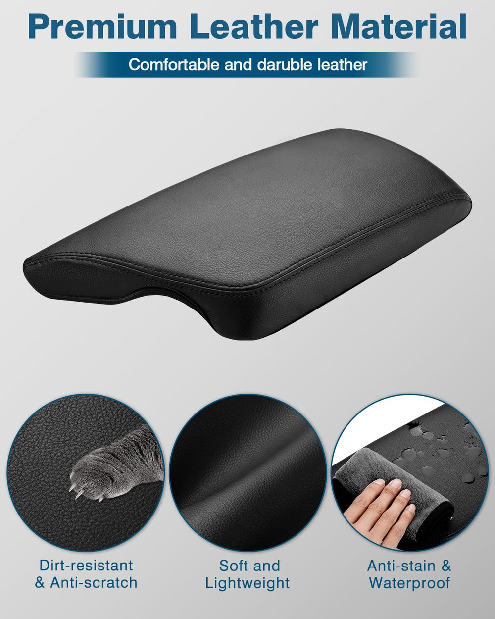 FIILINES center console cover with elastic bands, quick install without tools.