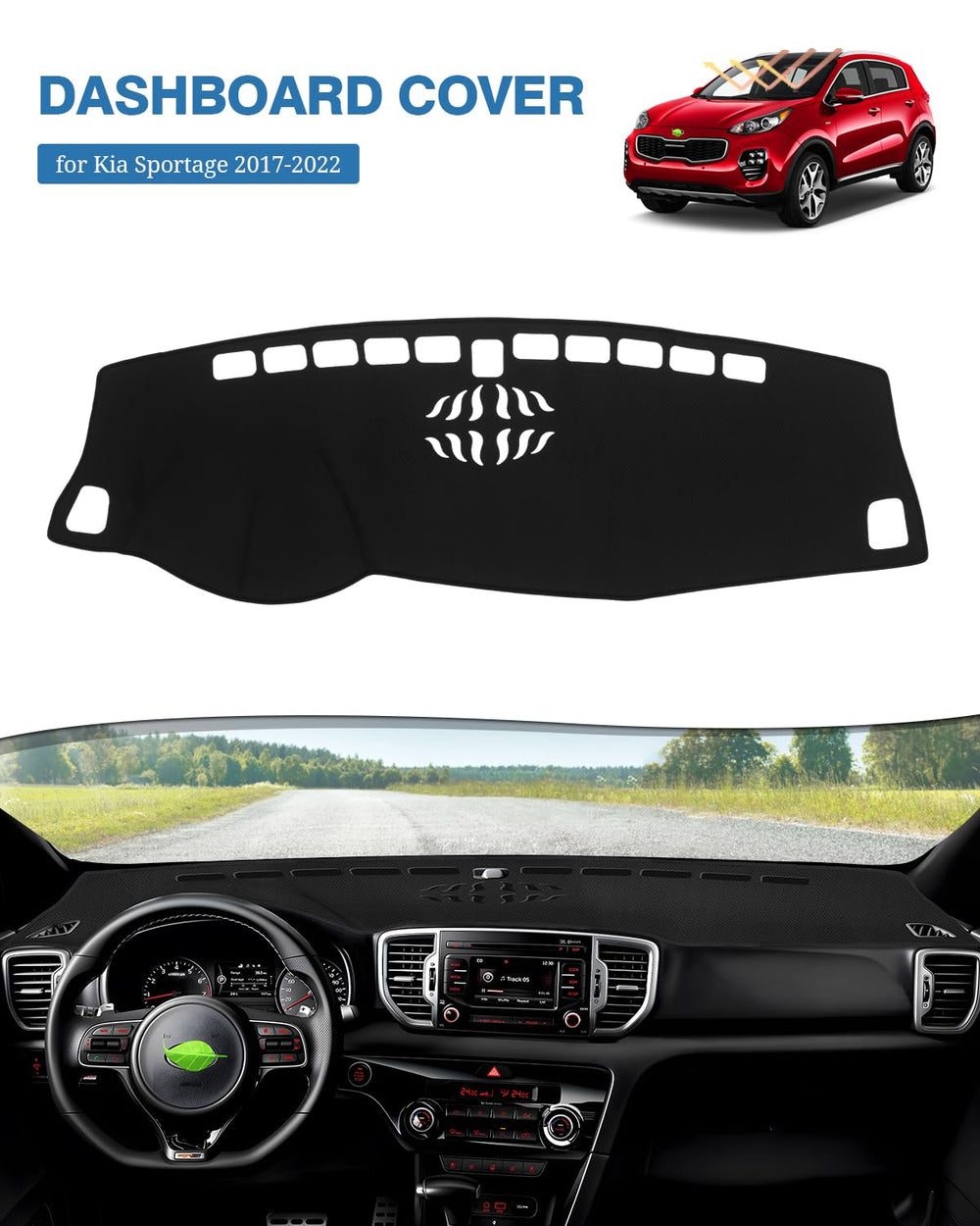 FIILINES dash cover breathable mesh texture helps heat protection and ventilation.