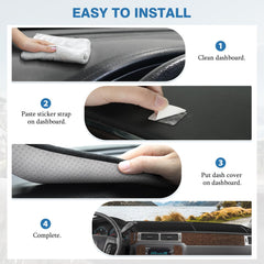 FIILINES dash cover with straps ensures easy installation and secure fit.