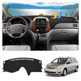 FIILINES dash cover for Toyota Sienna 2004-2010 with vent cutouts.