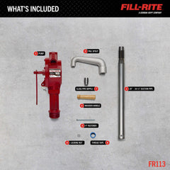 Fill-Rite FR113 with pail spout attachment ready for spill-free pouring