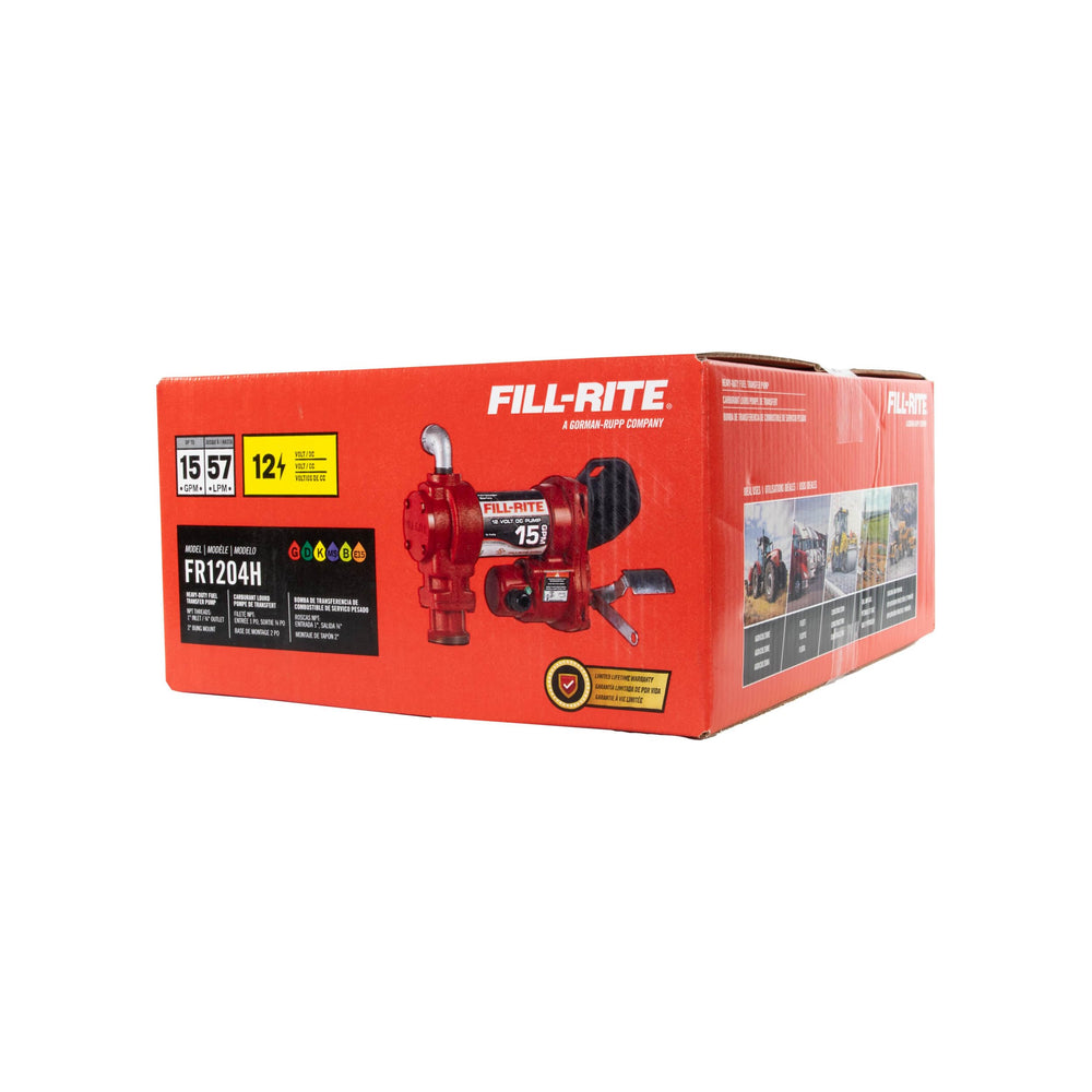 Fill-Rite FR1204H includes 3/4-inch elbow and wiring kit for quick setup.