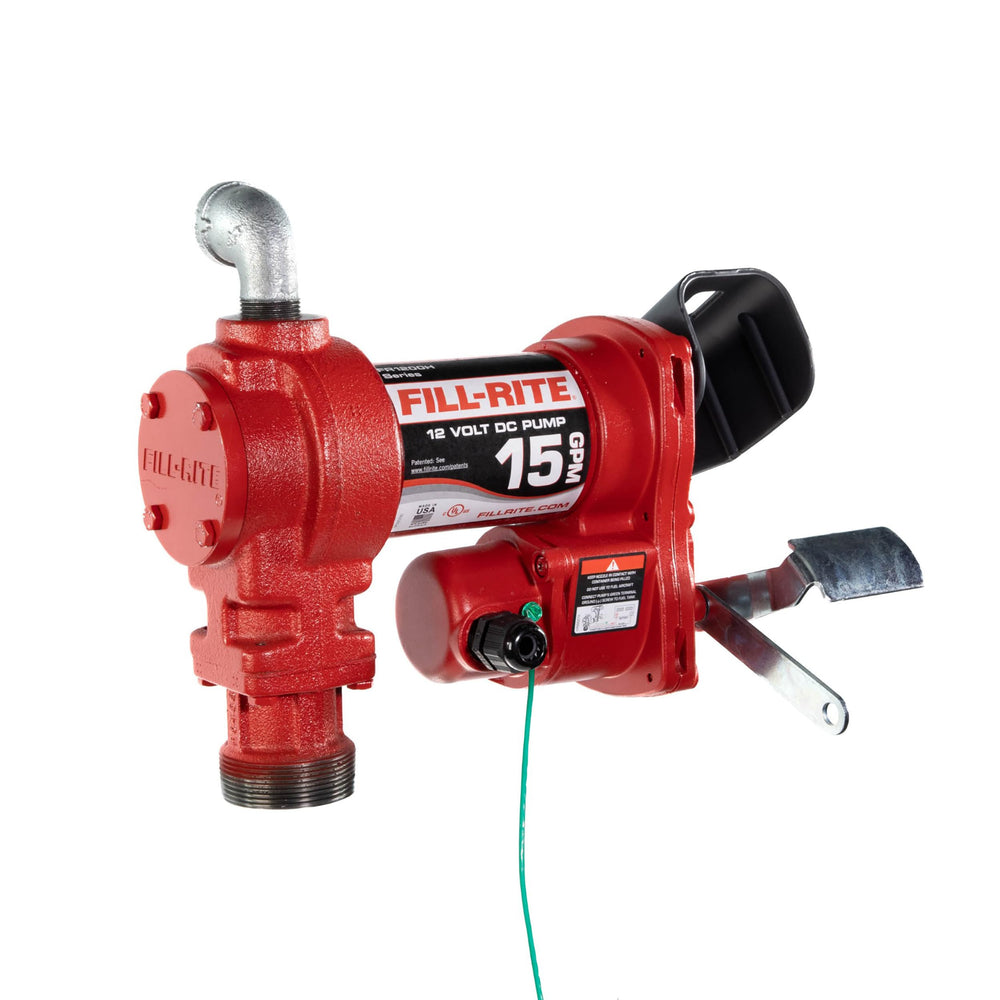 Fill-Rite FR1204H pump body shows cast iron durability for tough work environments.