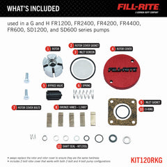 Fill-Rite KIT120RKG internal parts ready to restore smooth pumping.