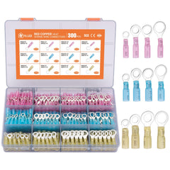 Filluck heat shrink connectors kit showing marine grade red copper terminals for durability