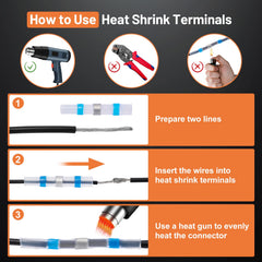 Filluck heat shrink terminals provide insulated, weatherproof terminations.