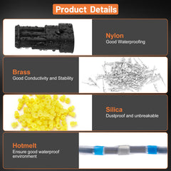 Filluck waterproof connectors with double-wall seal for outdoor use.