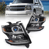 FIONE Chevy Tahoe/Suburban headlight front view showing black housing and seal