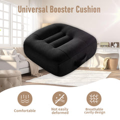 Fioqe car booster seat cushion side view highlights ergonomic height boost for shorter drivers