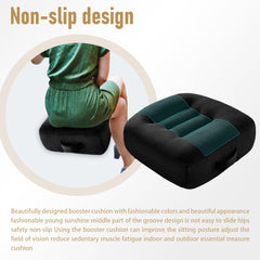 Fioqe car booster seat cushion zipper adjustment demonstrates customizable height and firmness