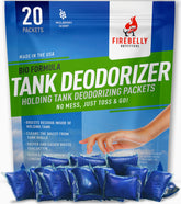 Firebelly Outfitters mulberry packets dissolving to treat RV waste odors