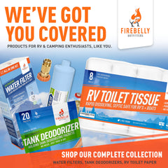 Firebelly Outfitters portable toilet cleaner dissolving in 40-gallon tanks