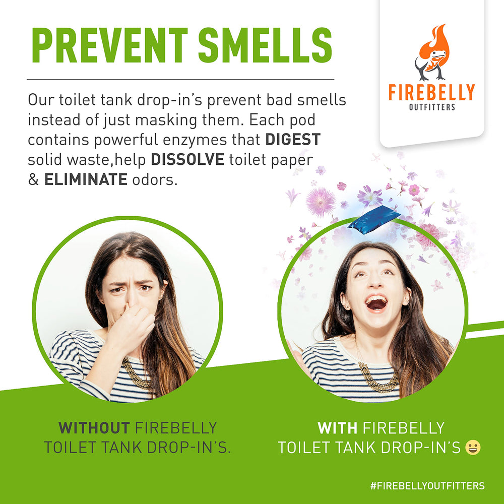 Firebelly Outfitters triple-action odor elimination for camping and boating
