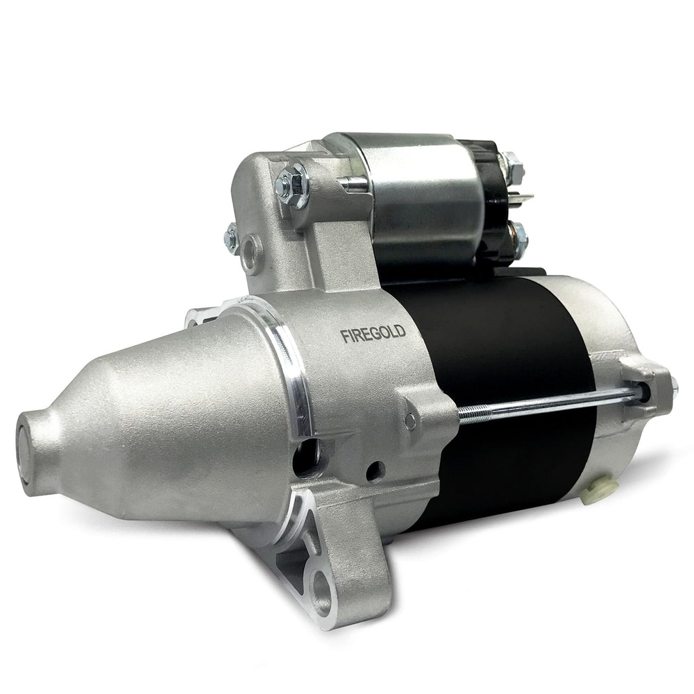 FireGOLD 19612 starter motor, front view, compact PMGR design for easy mounting
