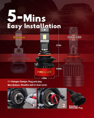 Firehawk 9005 LED bulbs built for durability and weather resistance with IP68 rating.