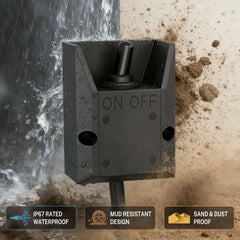 Raised guard design helps prevent unintended activation even with gloves.