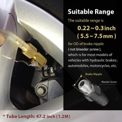 FirstInfo A11525 one-way valve prevents back-flow during brake bleeding.