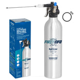 FIRSTINFO A1638 lightweight aluminum canister shown for durable, reusable spraying.
