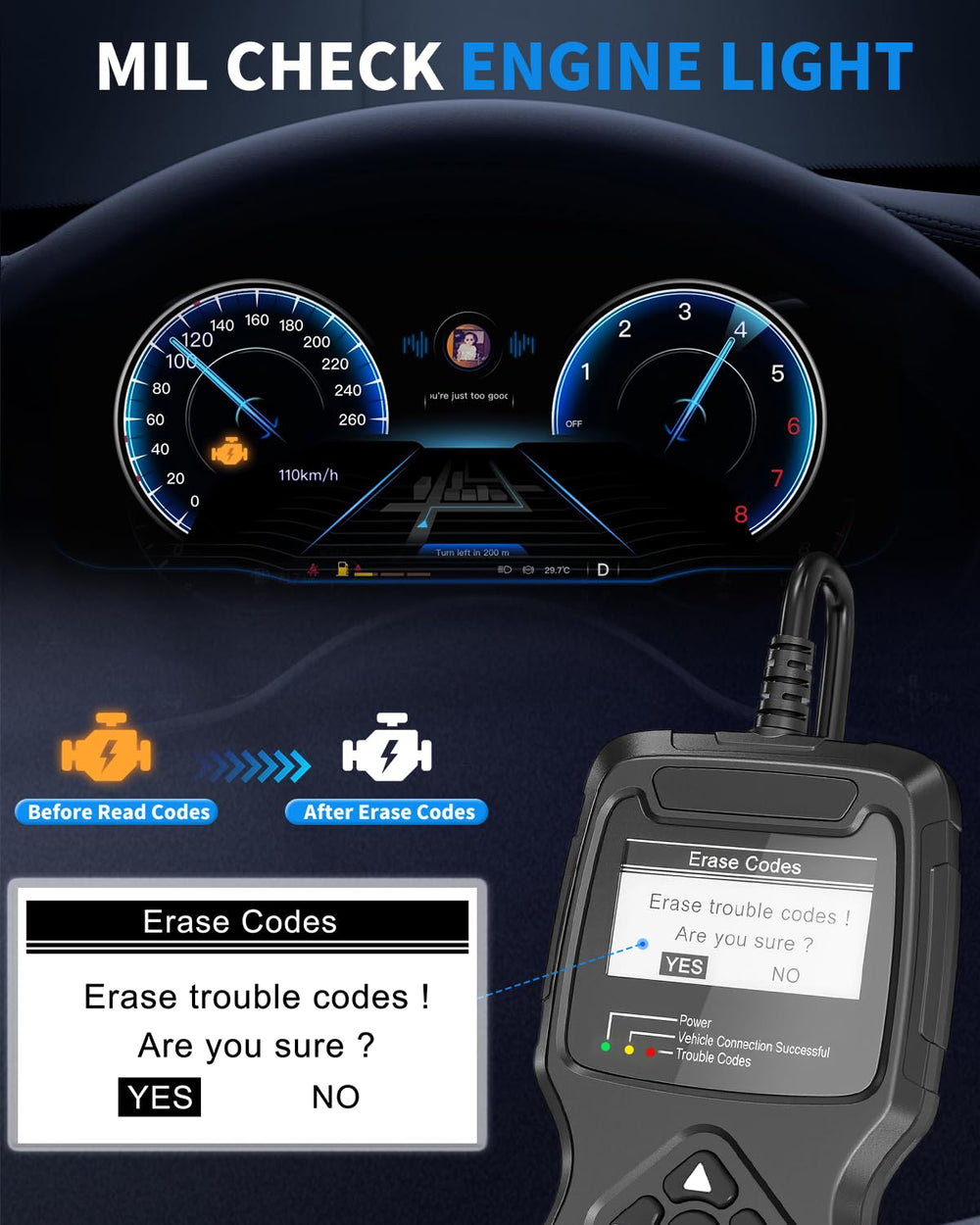 FirstOOL DTC readout provides clear fault code definitions to guide DIY repairs.