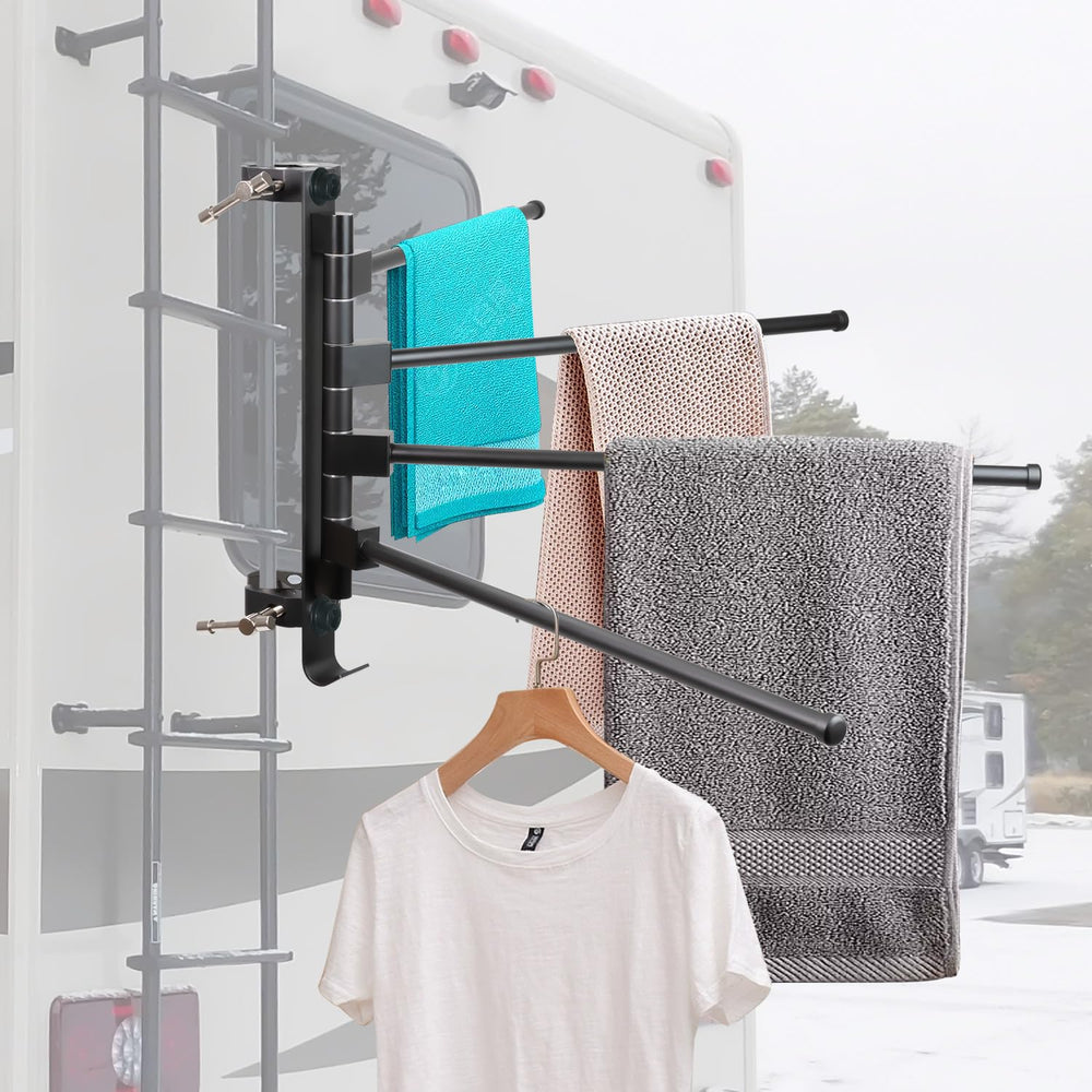 Fistihon RV drying rack arm extended for sturdy outdoor drying