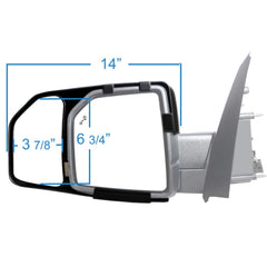 Fit System K SOURCE Snap and Zap 81850 left mirror extension enhances towing visibility for Ford F-150.