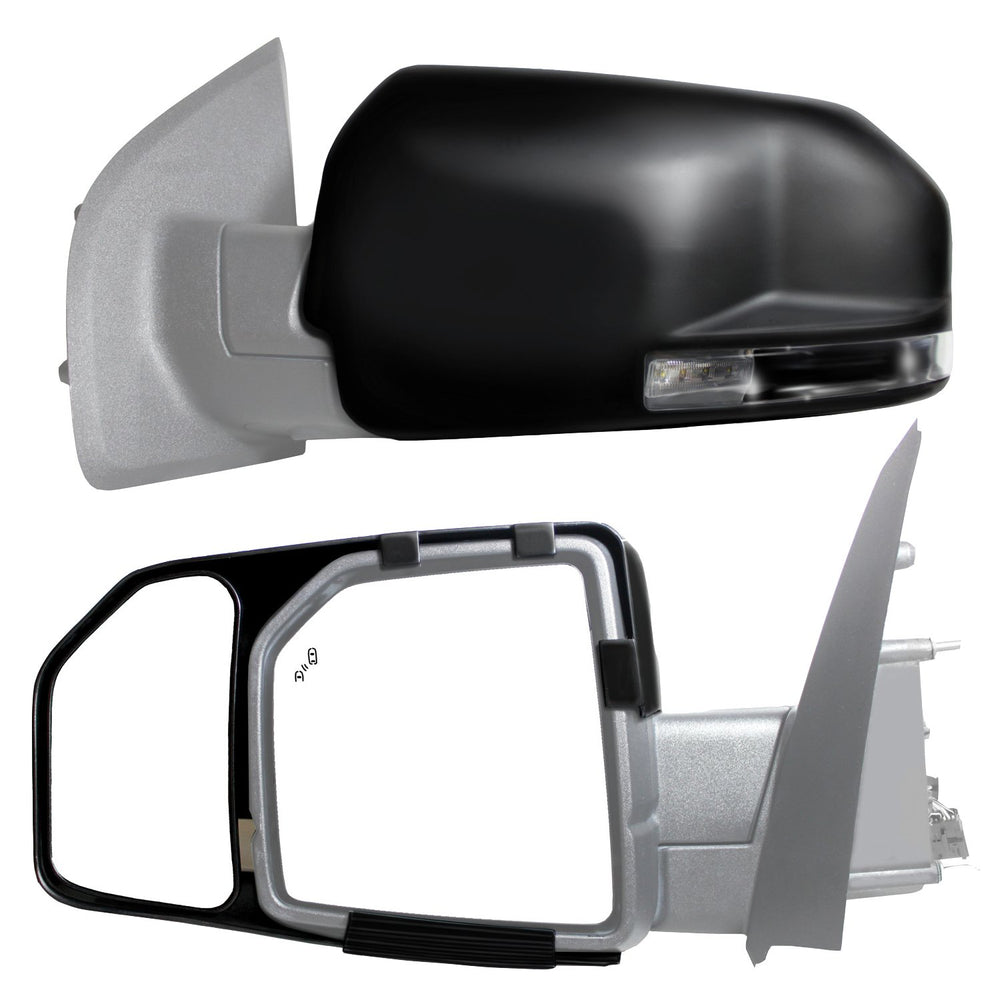Fit System K SOURCE Snap and Zap 81850 right mirror extension enhances towing visibility for Ford F-150.