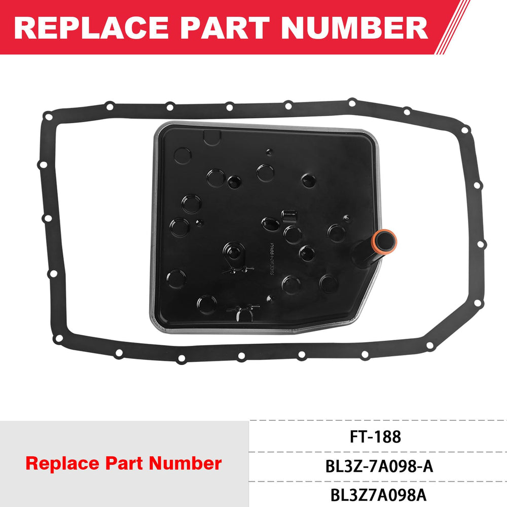 Fitede 6R80 filter with gasket sealing for leak prevention.