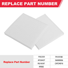 Fitede cabin air filter front view shows durable fit and materials