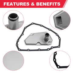 Fitede RE0F11A kit contents include filter, pan, and gasket for easy replacement.